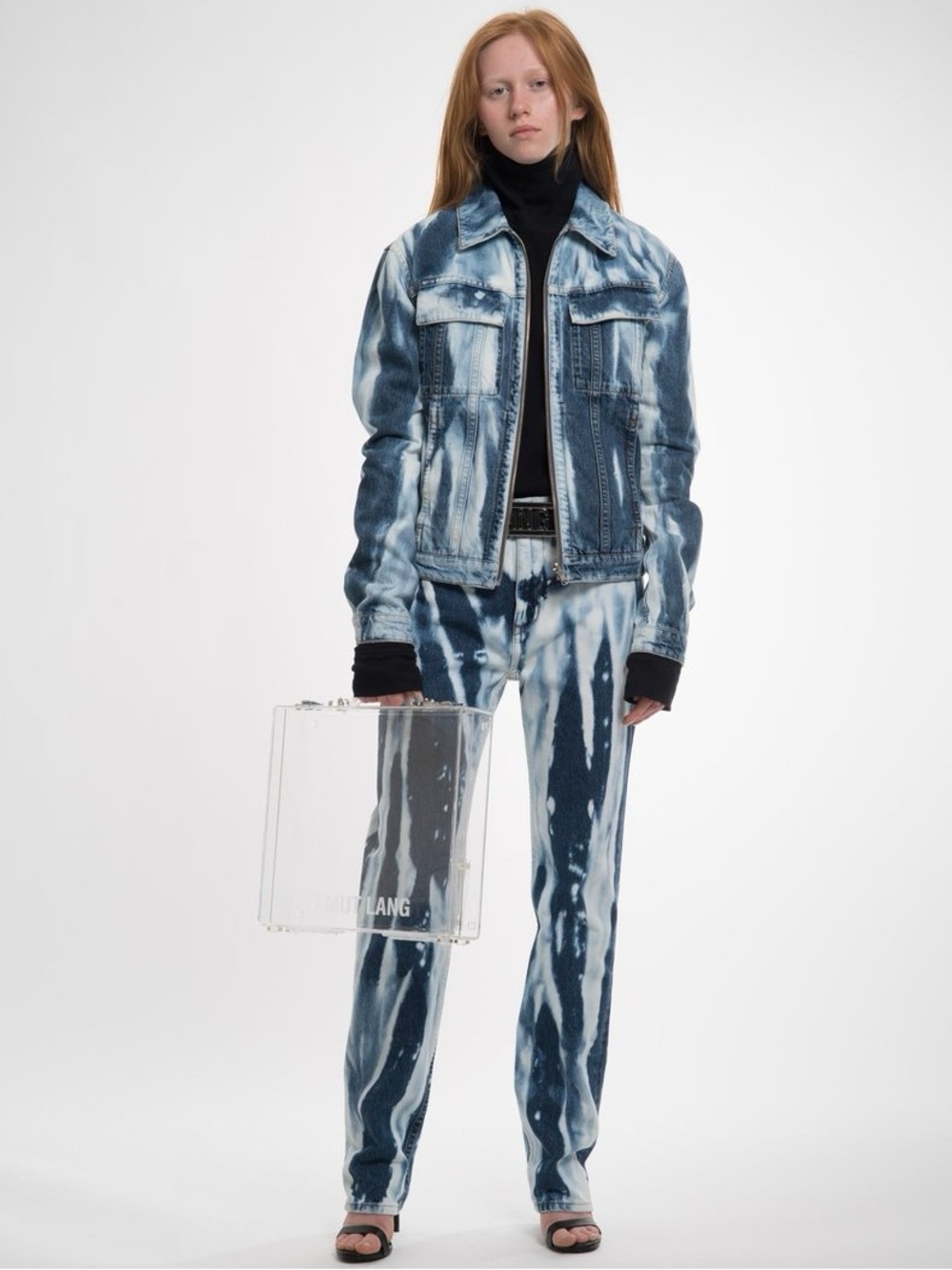 Helmut Lang bleacher 97 jean white bleached blue denim pants Shayne Oliver 27”